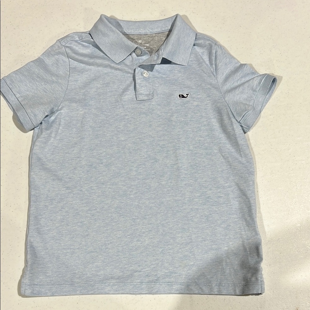 Vineyard Vine Light Blue Kids Polo Shirt size S 8-10